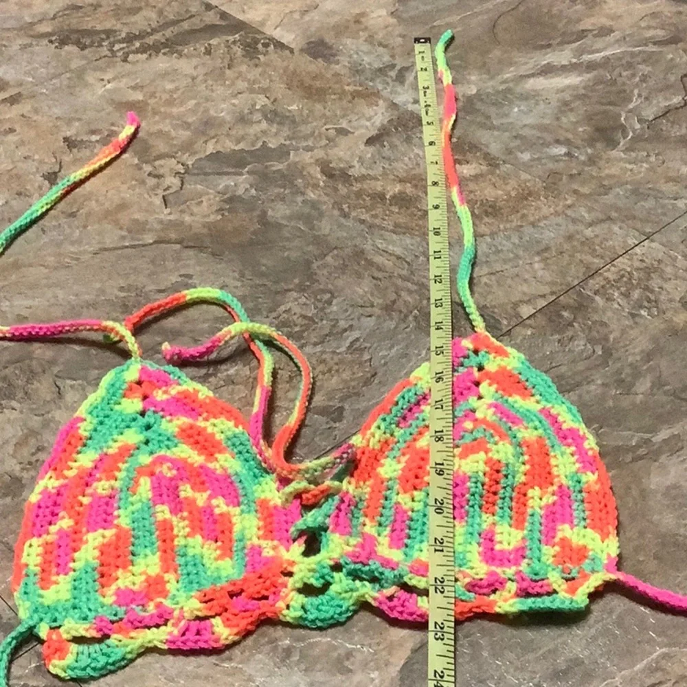 Neon bright crochet bikini top - Picture 8 of 8